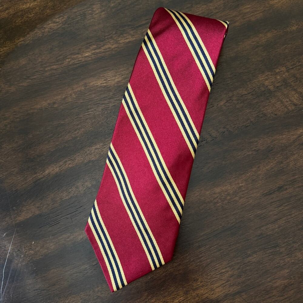 Brooks Brothers Burgundy and Gold Striped Tie